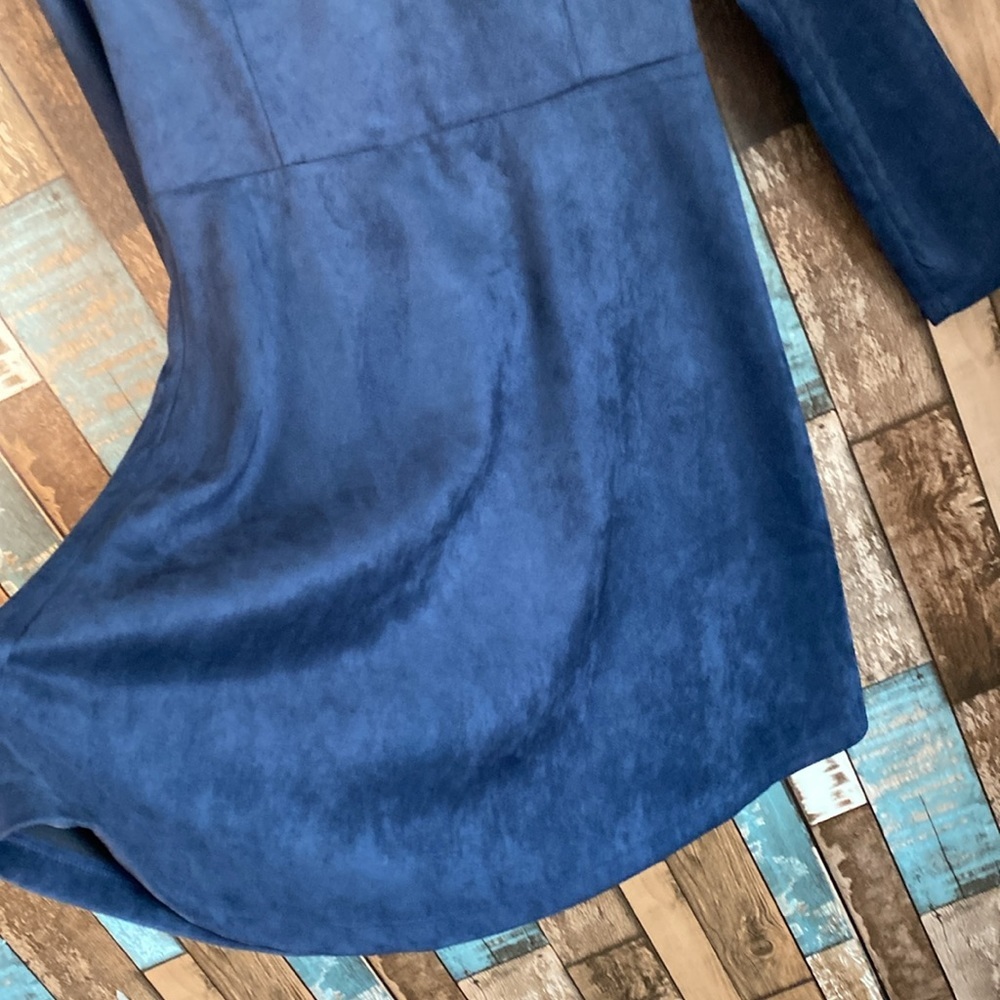 Allegra K medium blue soft V-neck knee length dress - Picture 8 of 16